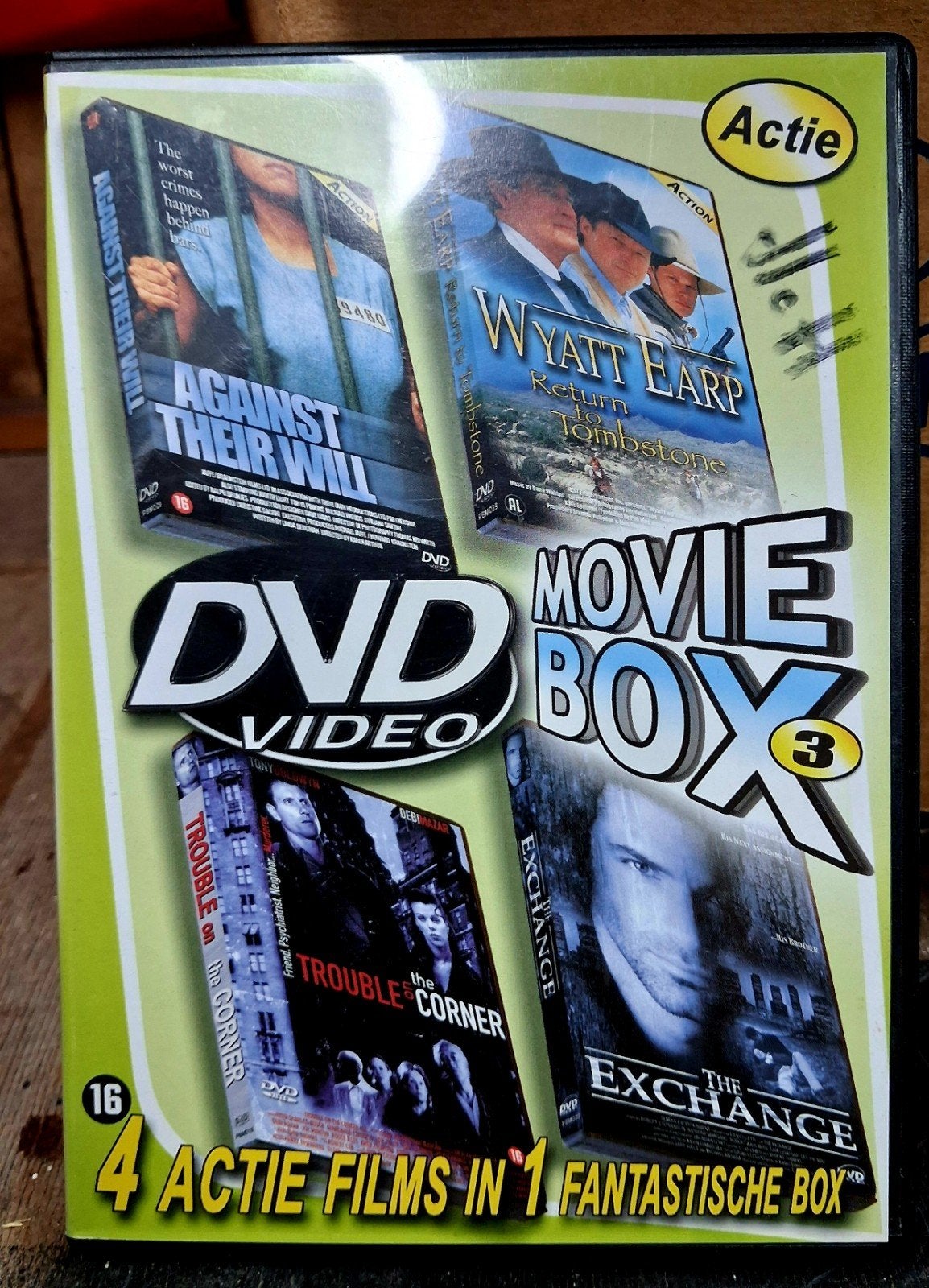 DVD Movie Box 3: 4 Actie Films in 1 Fantastische Box, Vanaf 16 jaar, Ophalen of Verzenden, Zo goed als nieuw