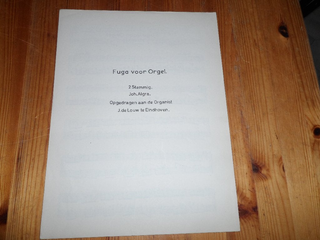 Joh. Algra, Orgel, Gebruikt, Klassiek, Ophalen of Verzenden