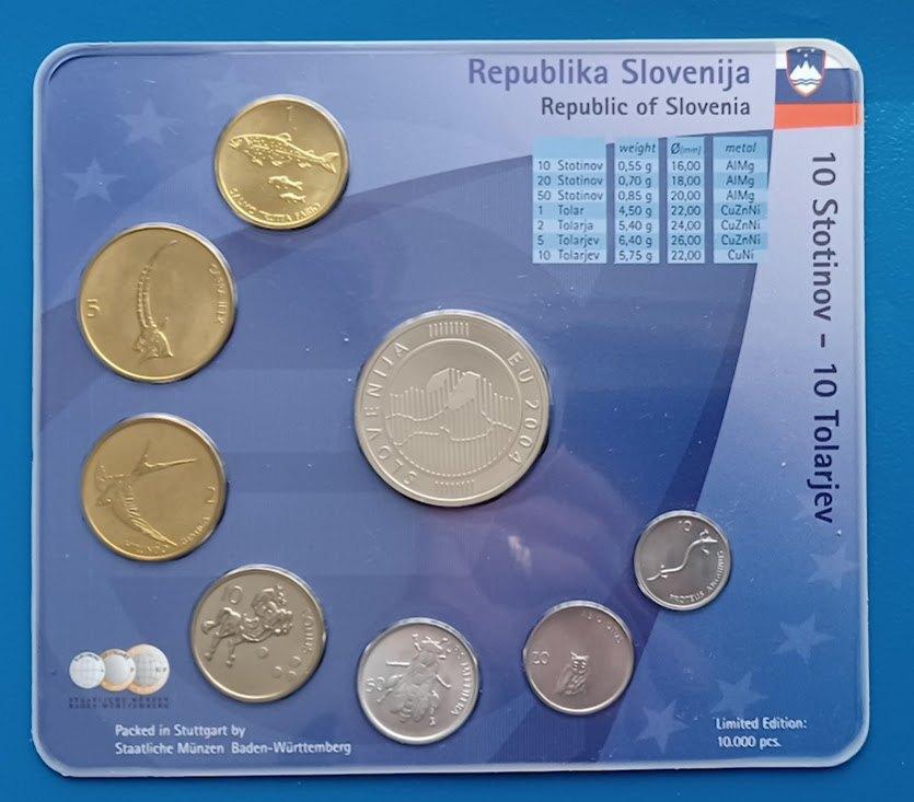 Muntset Slovenië circulatiemunten - 2004 UNC in blister, Verzenden, Overige landen, Setje