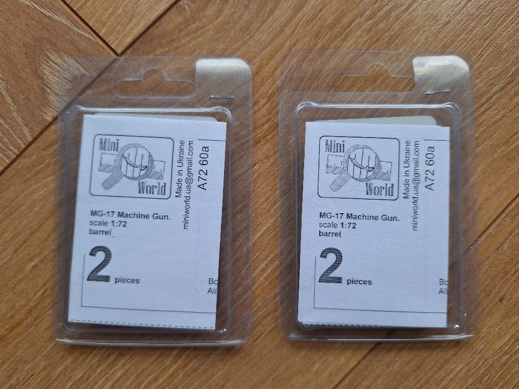 1:72 1/72 Mini World MG-17 Machine Gun (2x 2 stuks) (Sealed), Overige merken, 1:72 tot 1:144, Ophalen of Verzenden, Zo goed als nieuw