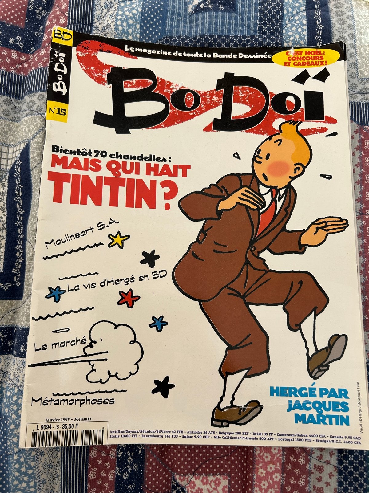 BoDoï #15 - Frans stripblad met Tintin en meer, Boeken, Stripboeken, Eén stripboek, Ophalen of Verzenden, Gelezen