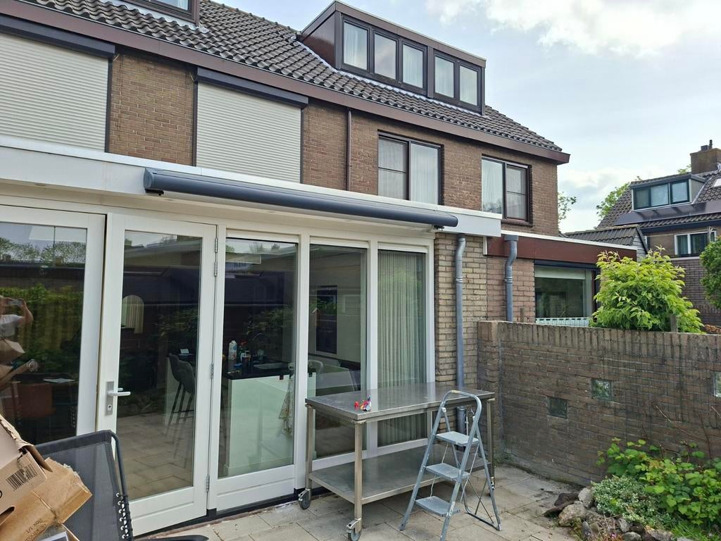 Elektrisch zonnescherm 3 x 3 meter, Tuin en Terras, Overkappingen, Gebruikt, Ophalen