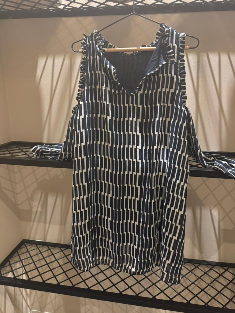 Senza Tempo made in italy blauw wit jurkje NIEUW, Blauw, Maat 42/44 (L), Nieuw, Ophalen of Verzenden