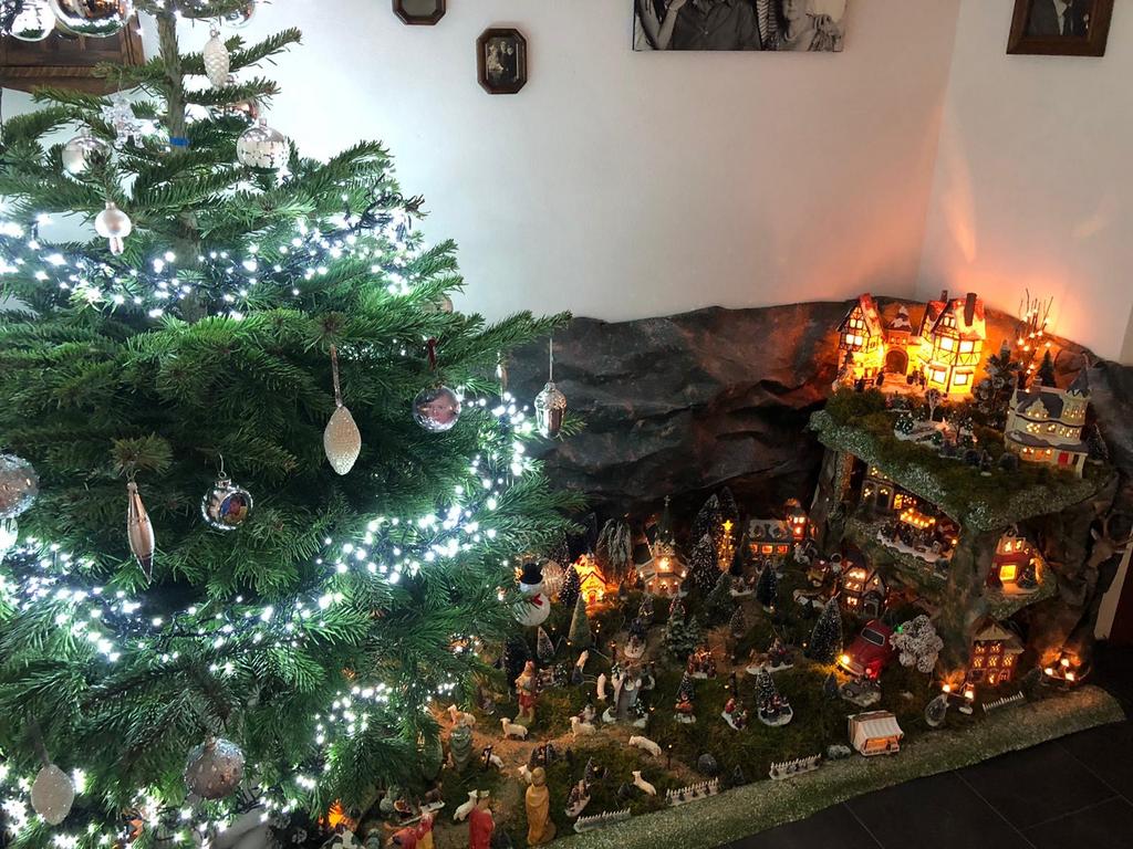Mooi decoratief Kerstdorp (18 stuks + decoratie), Diversen, Kerst, Ophalen of Verzenden, Zo goed als nieuw