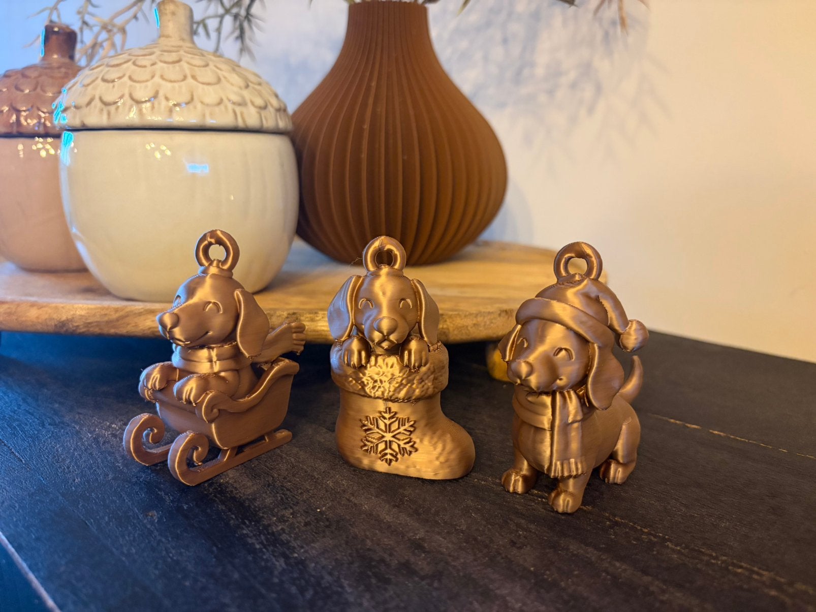 Kerst hangers teckel setje van 3, Ophalen of Verzenden, Nieuw