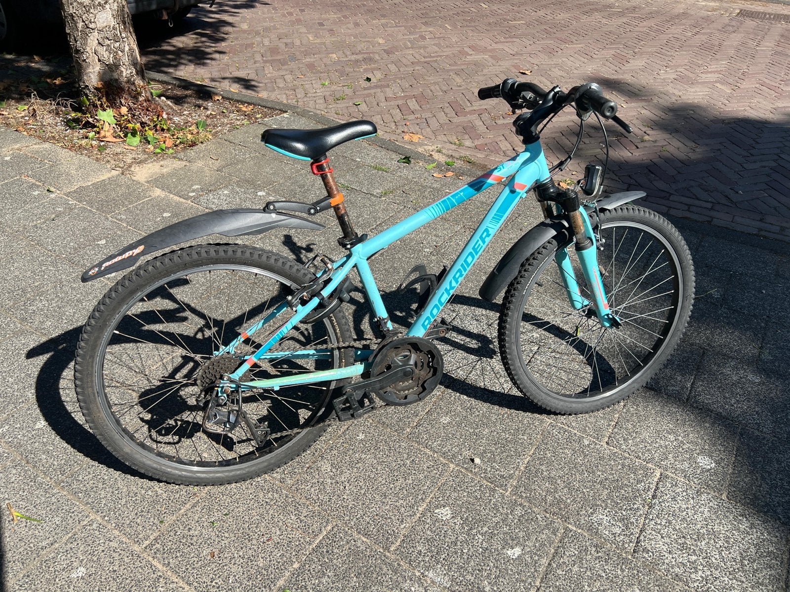 Rockrider Mountainbike - Lichtblauw, Gebruikt, Fietsen en Brommers, Fietsen | Mountainbikes en ATB, Gebruikt, Hardtail, Velgrem