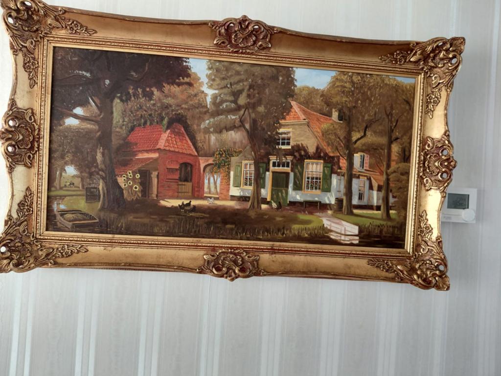 Oud Hollands landschap schilderij in sierlijke lijst, Antiek en Kunst, Kunst | Schilderijen | Klassiek, Ophalen of Verzenden