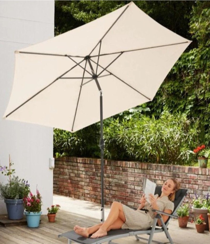 parasol H 249 x Ø 294 steel Ø 4cm, Ophalen, Nieuw, 2 tot 3 meter, Verstelbaar