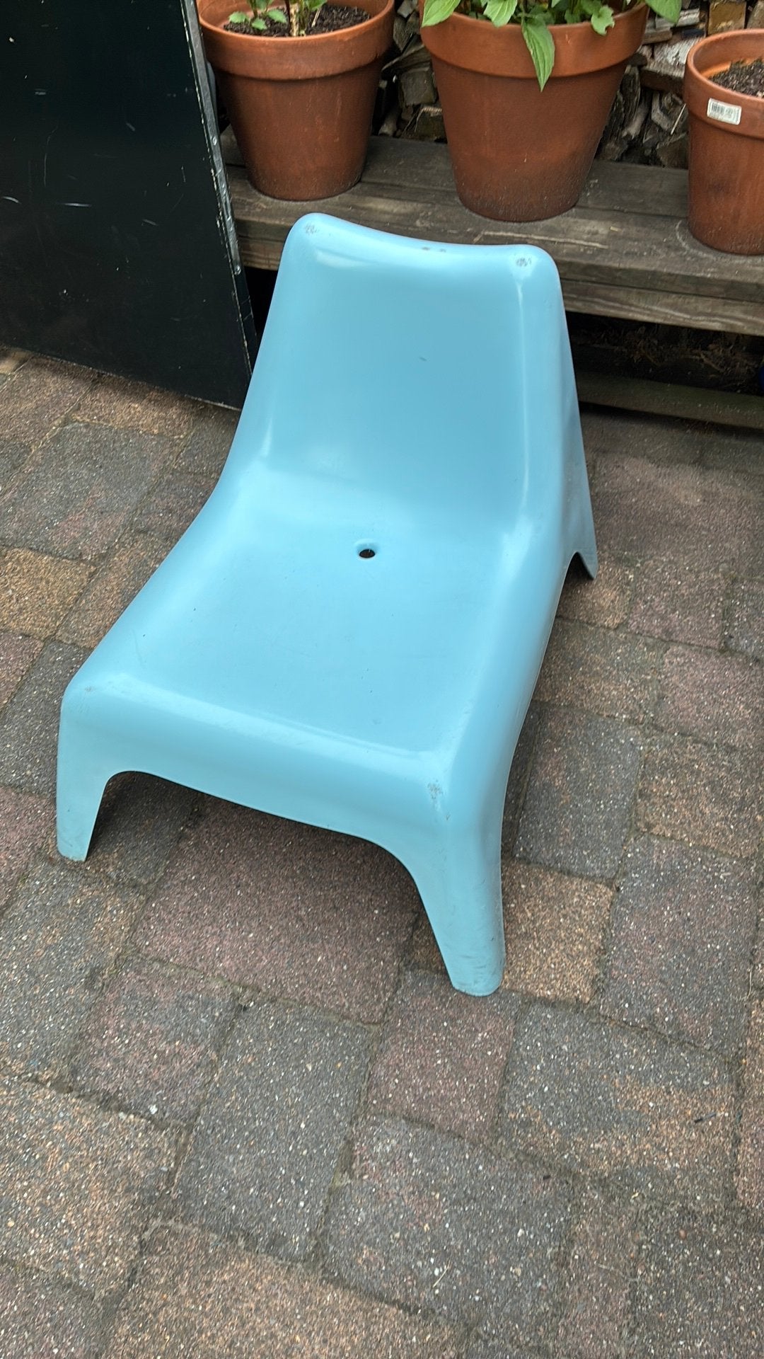 Mooie blauwe chill stoel, Tuin en Terras, Ophalen, Zo goed als nieuw