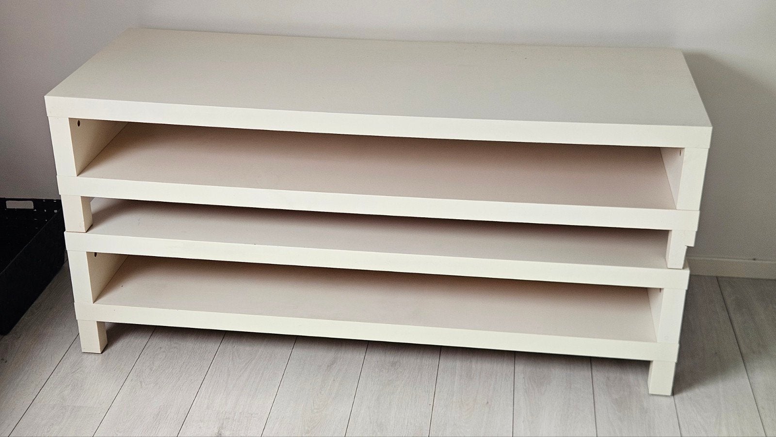 2x IKEA LACK TV-meubel/bankje - Wit, Ophalen, Gebruikt, 100 tot 150 cm, Modern, Tijdloos