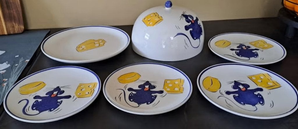 Servies met muizen en kaas motief., Ophalen of Verzenden