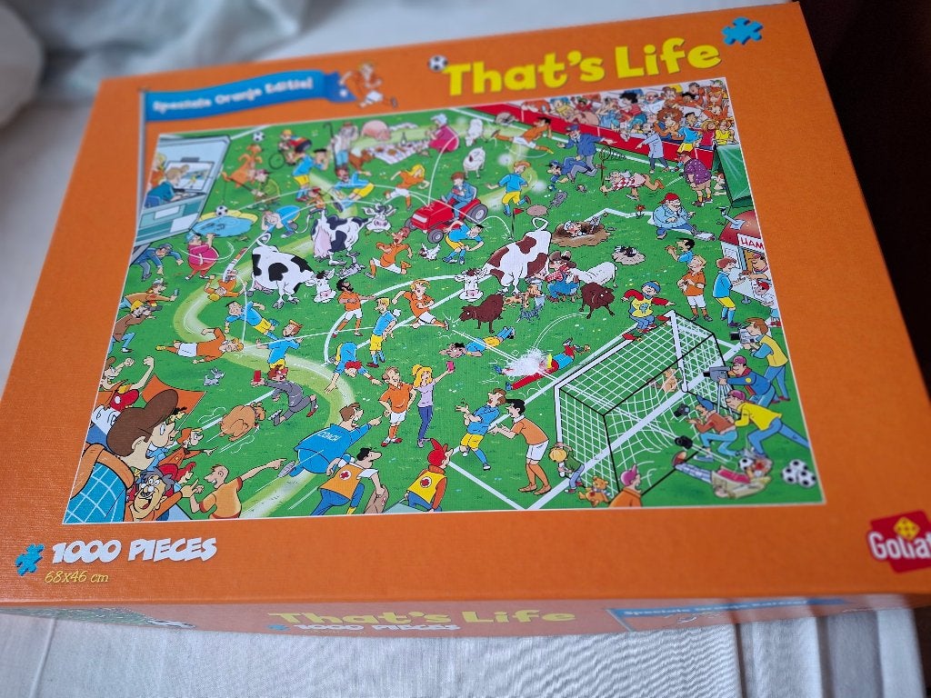 Goliath puzzel that's life speciale oranje editie, Hobby en Vrije tijd, Denksport en Puzzels, Ophalen of Verzenden, 500 t/m 1500 stukjes