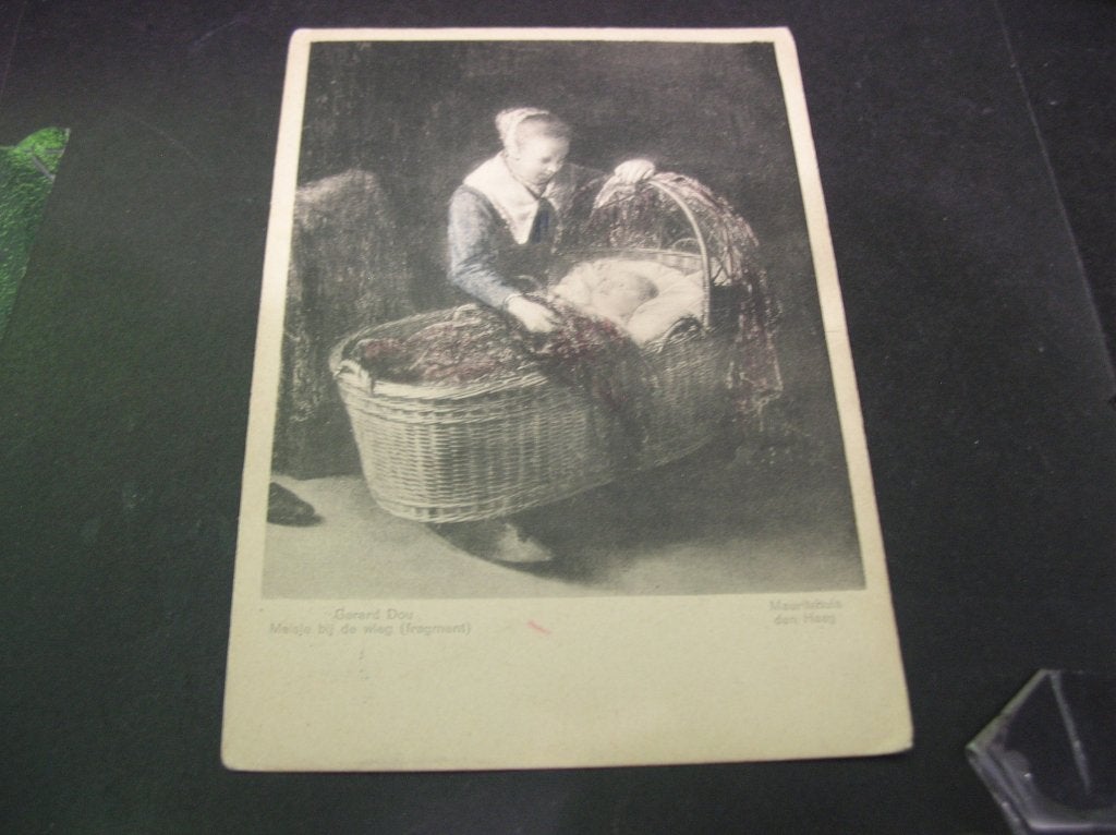 Voor het Kind ansichtkaart 1927 meisje bij de wieg, Verzamelen, Ansichtkaarten | Themakaarten, Verzenden, 1920 tot 1940, Gelopen