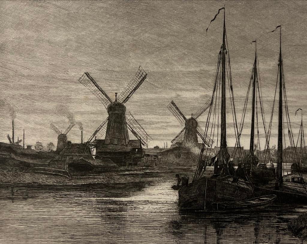 Lithografie d. 1885 Kattensloot van Petrus Johannes Arendzen, Antiek en Kunst, Ophalen of Verzenden