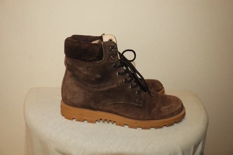 Gucci veter laarsjes bruin van kleur band in monogram 37, Bruin, Verzenden, Lage of Enkellaarzen, Gucci