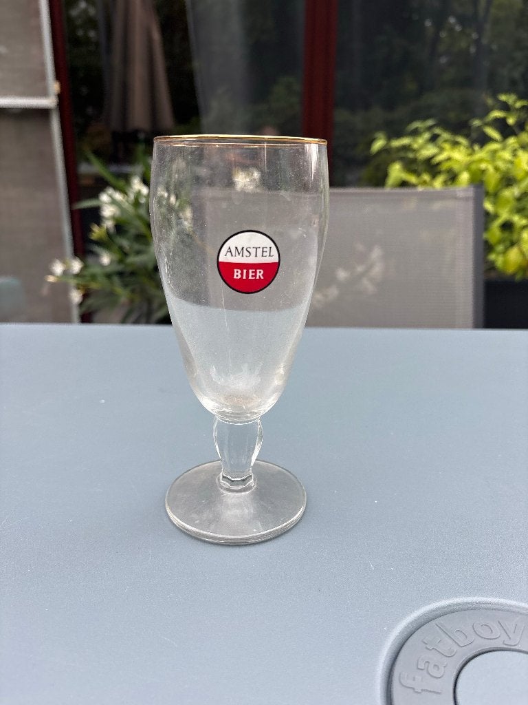 Vintage Amstel Bier-kelkglas, Ophalen of Verzenden, Zo goed als nieuw, Glas of Glazen, Amstel