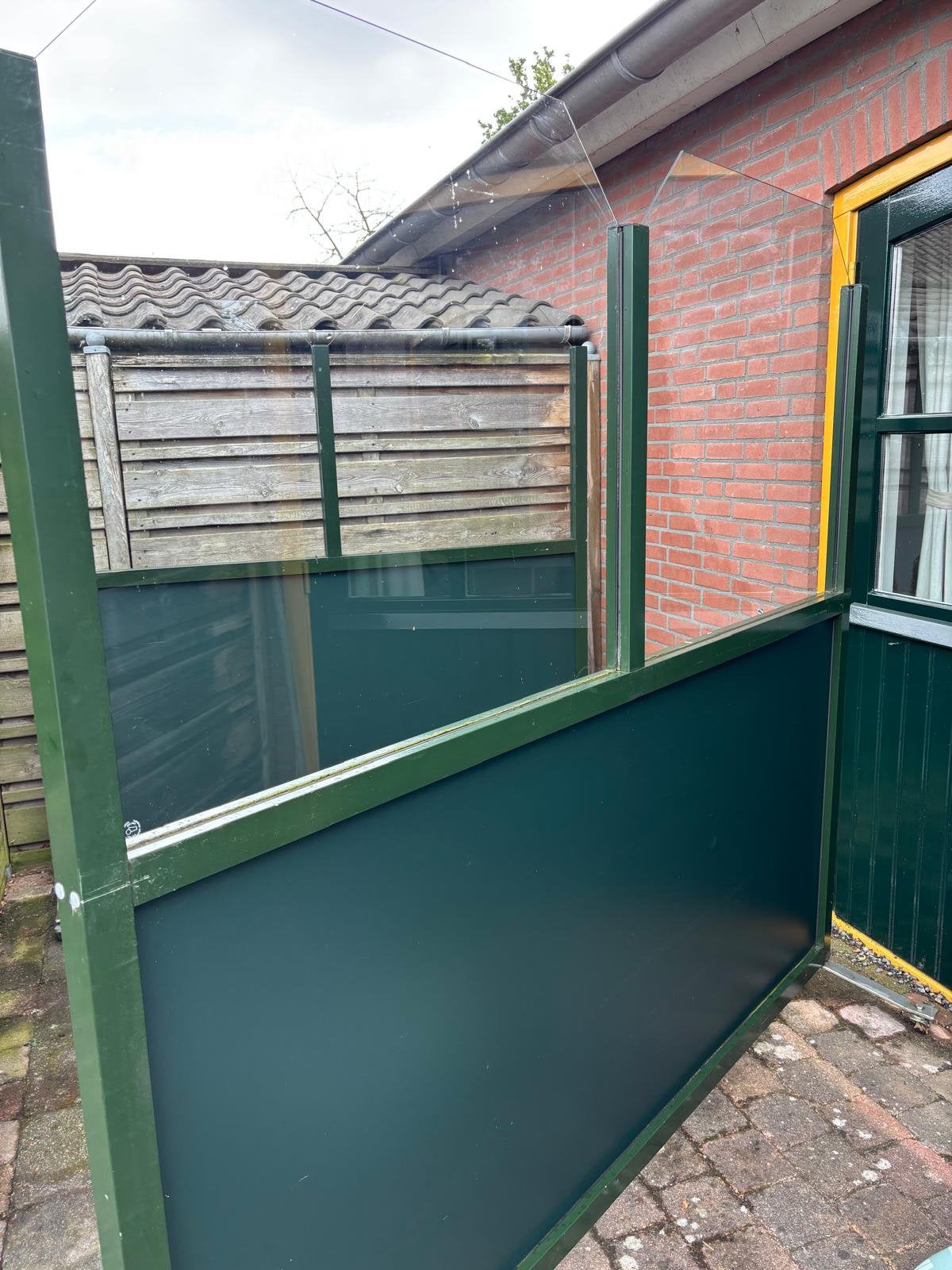 Te koop 2 terras schermen, Tuin en Terras, Kunststof, Ophalen, Minder dan 250 cm, Minder dan 200 cm