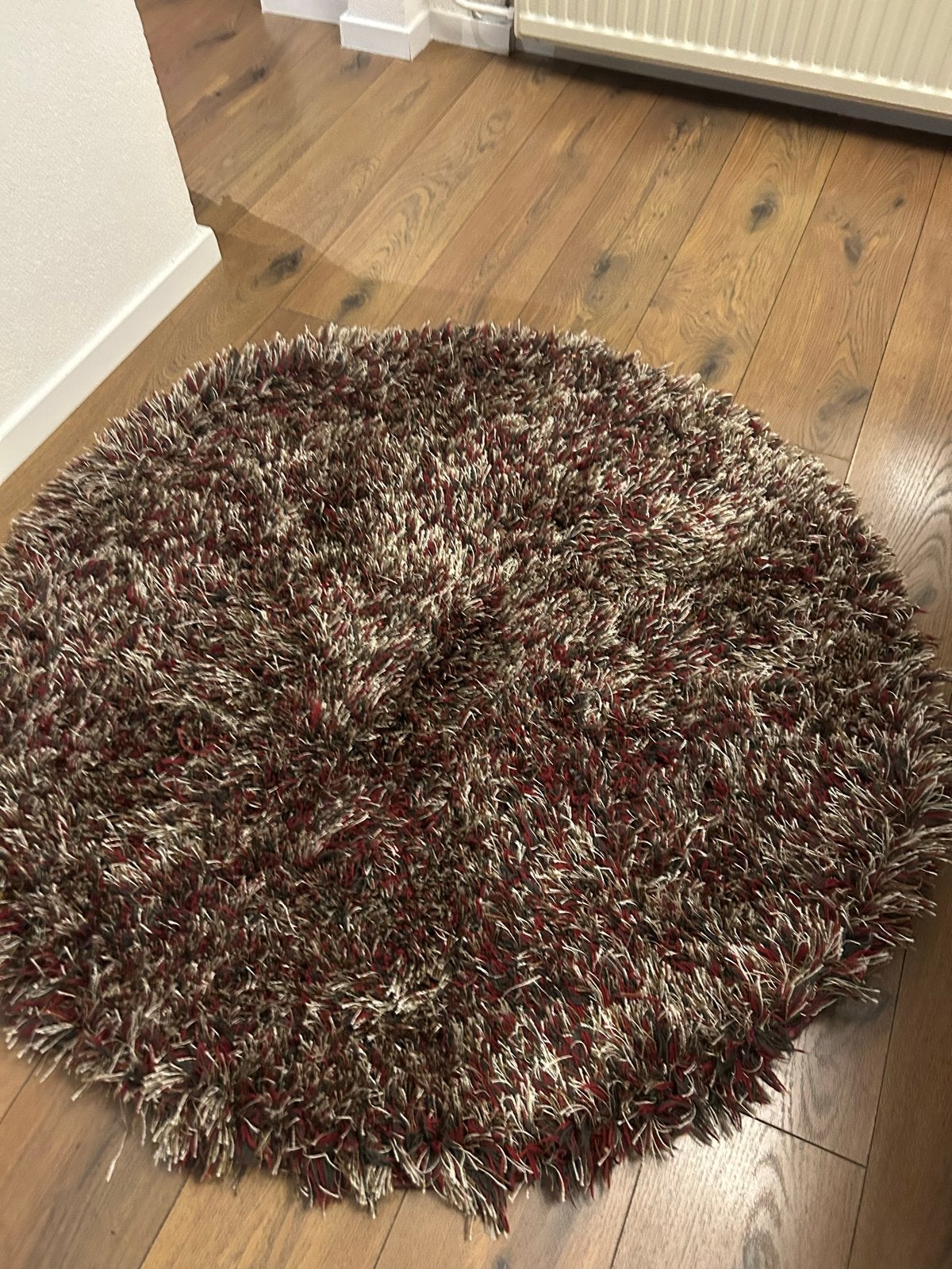 Rond vloerkleed Elgia 120x120 cm - Zo goed als nieuw, 100 tot 150 cm, Bruin, Rond, Ophalen of Verzenden