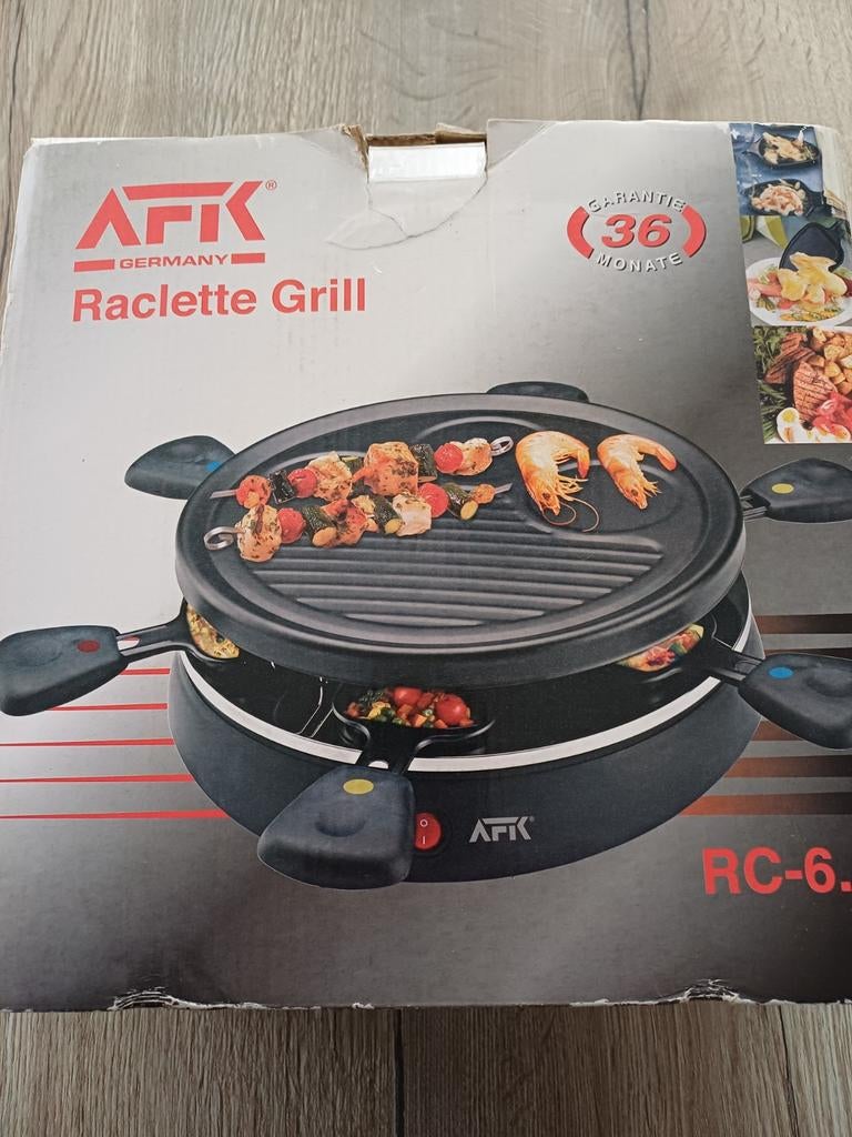 AFK Raclette Grill 6 personen, 800 watt nieuw, Ophalen