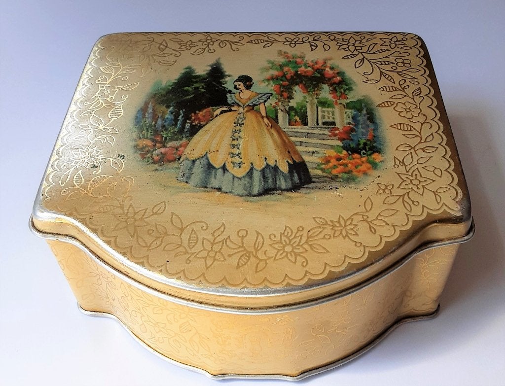 oud blik met georgian lady, Verzenden, Gebruikt, Overige