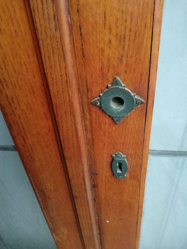 247,5hx115br Twee sets prachtige sobere eiken deuren, glas, Ophalen