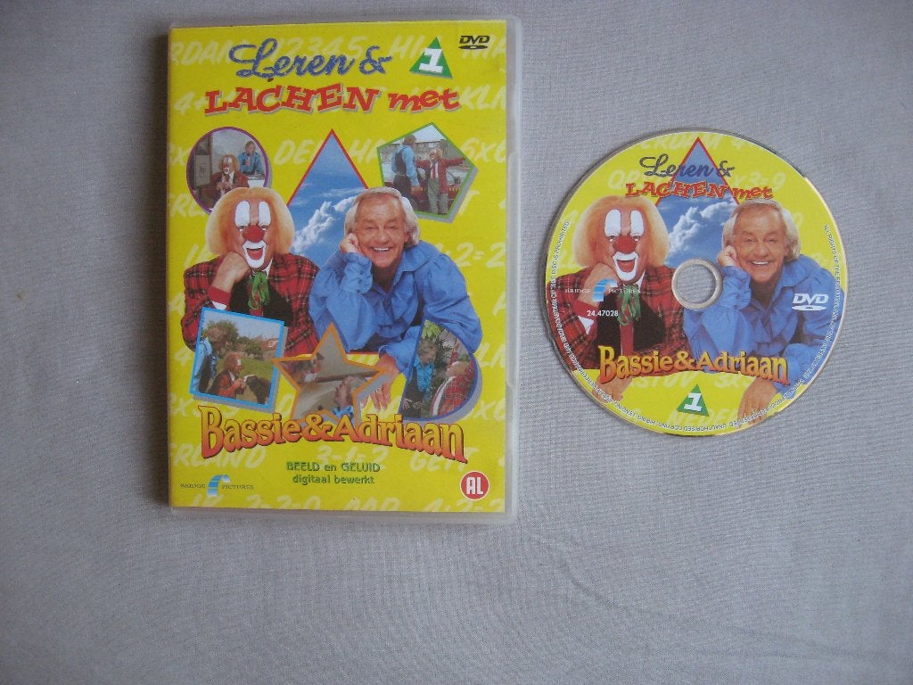 DVD Leren & Lachen met Bassie & Adriaan - deel 1, Alle leeftijden, Ophalen of Verzenden, Gebruikt, Overige typen