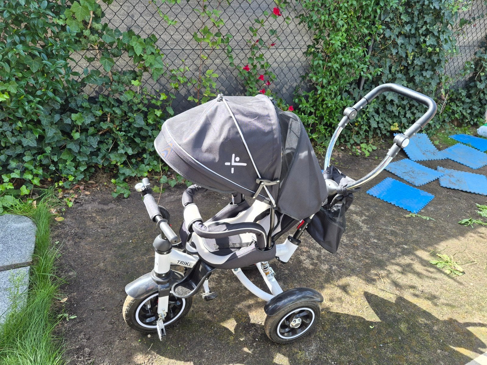 Kinderdriewieler met duwstang en verstelbare zitting, Ophalen, Duwstang, Velgrem, Trike Fix V3
