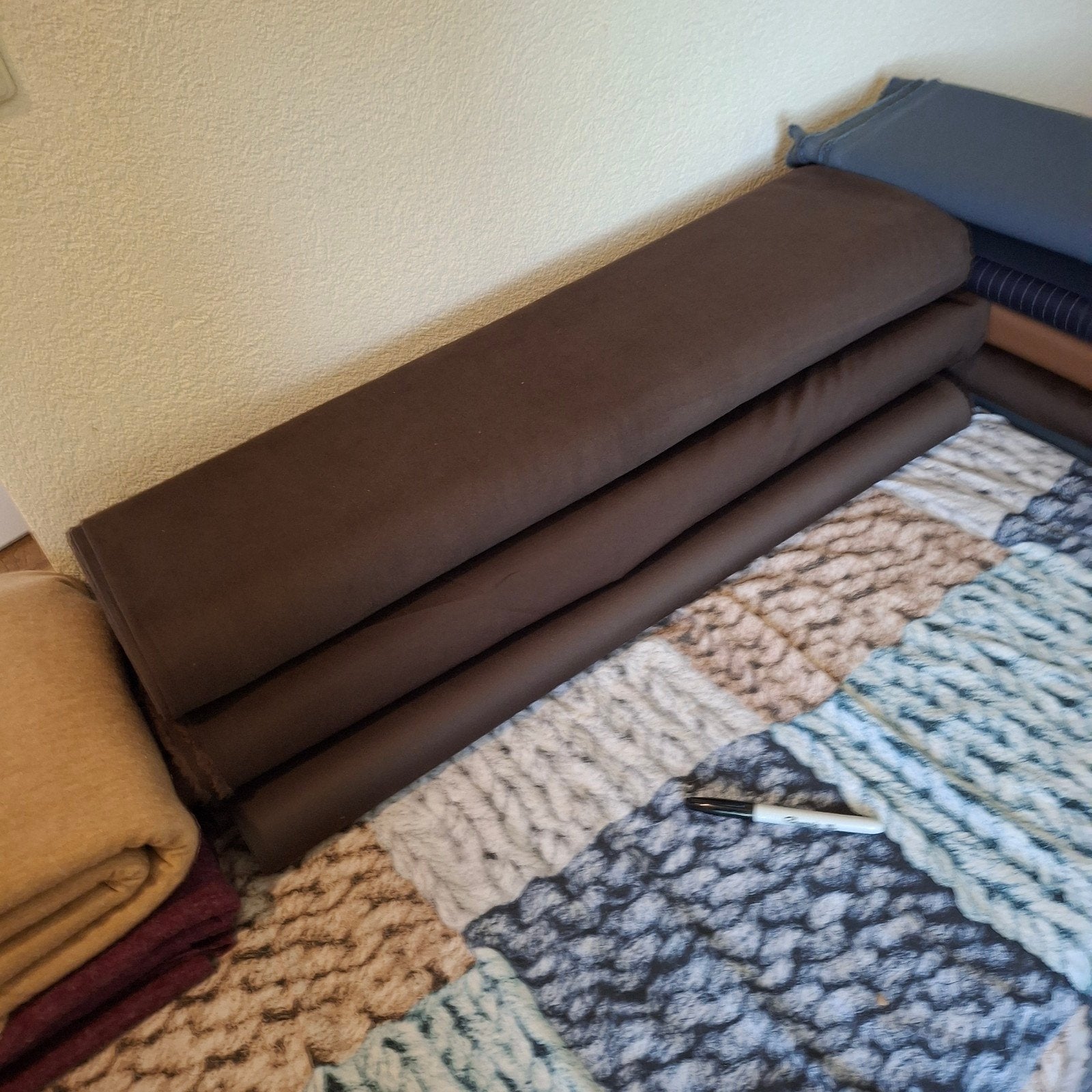 Mohair Tricot & Stretchkatoen Groen/Bruin - Najaarsdiktes, Ophalen of Verzenden