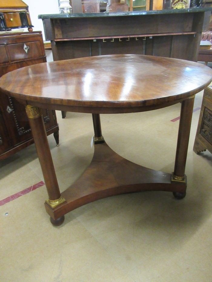 Oer 09299 ANTIEKE mahonie ronde Empire tafel, ca. 1810-1820, Antiek en Kunst, Ophalen