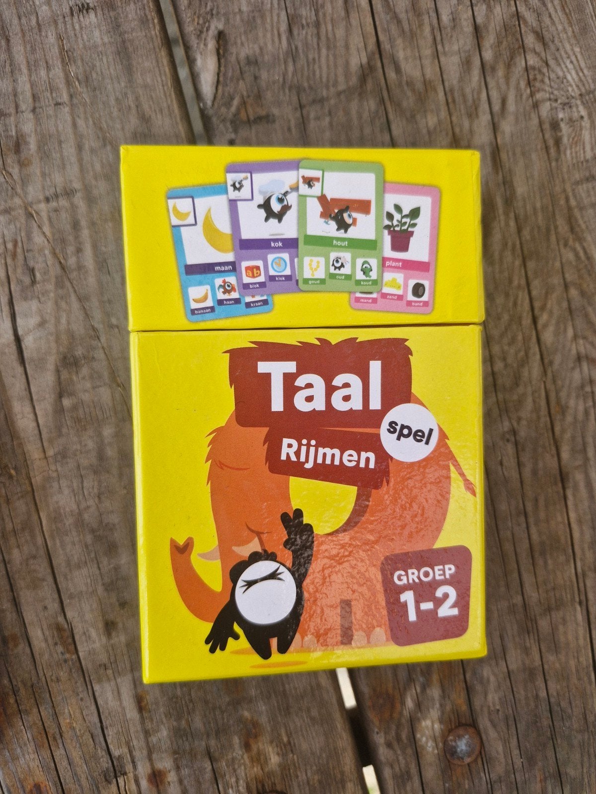 2 educatieve spelletjes: Klokkijken & Taal Rijmen, Ophalen of Verzenden, Zo goed als nieuw, Taal en Lezen