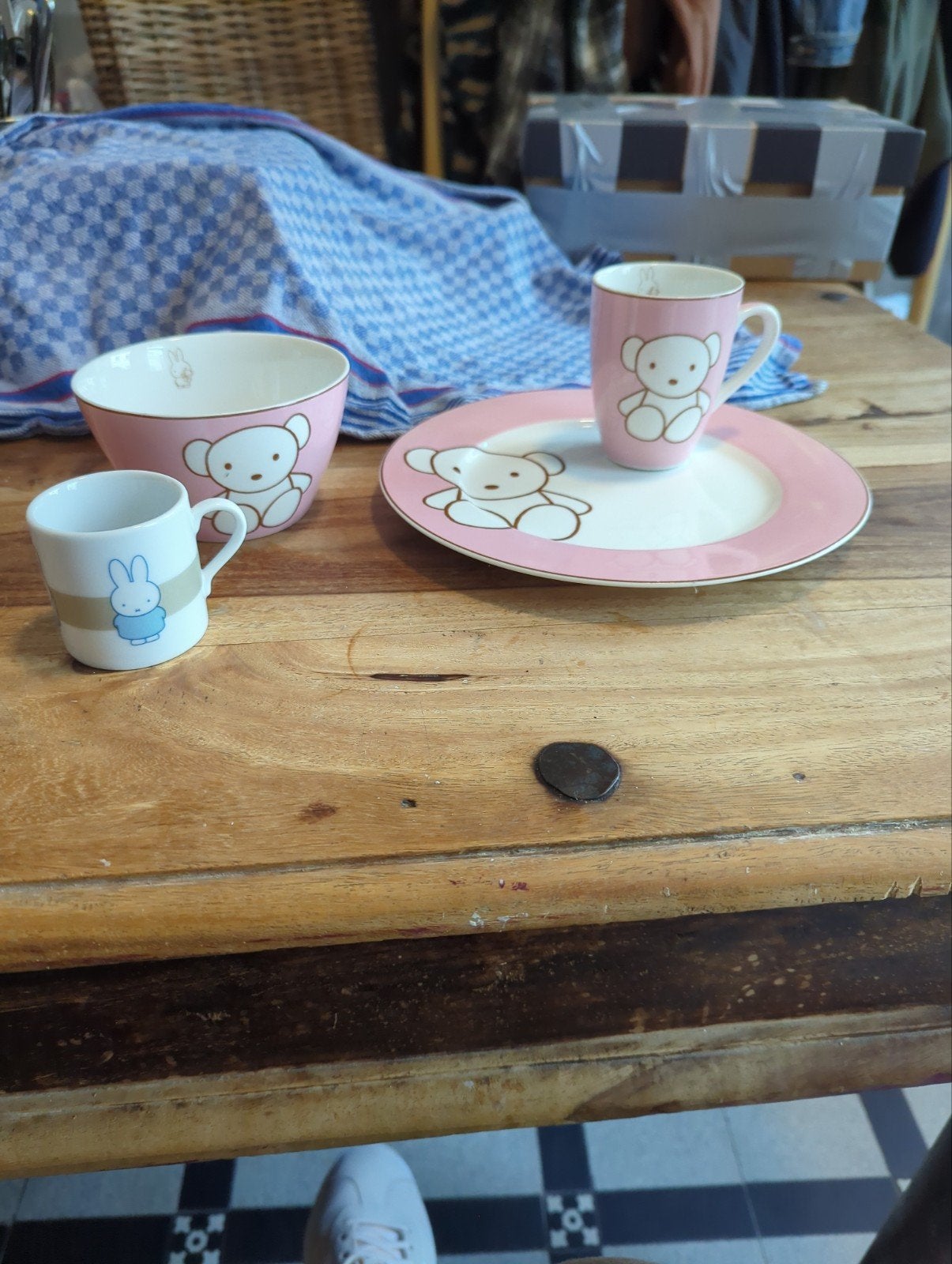 Nijntje en Teddybeer Servies Set - Roze en Wit, Hema, Vintage, Ophalen of Verzenden, Zo goed als nieuw