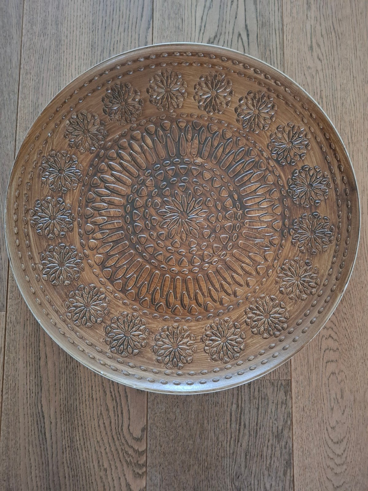 rond houten bord., Ophalen, Zo goed als nieuw, Bruin, Hout