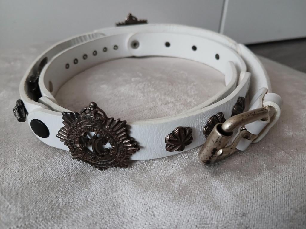 Marc Cain Riem - Witte Riem met Metalen Details, Ophalen, Marc Cain, Zo goed als nieuw, Wit