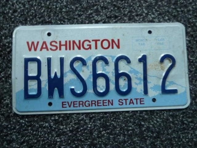 Kentekenplaat licenseplate Washington no. 3 USA, Verzenden, Gebruikt, Auto's