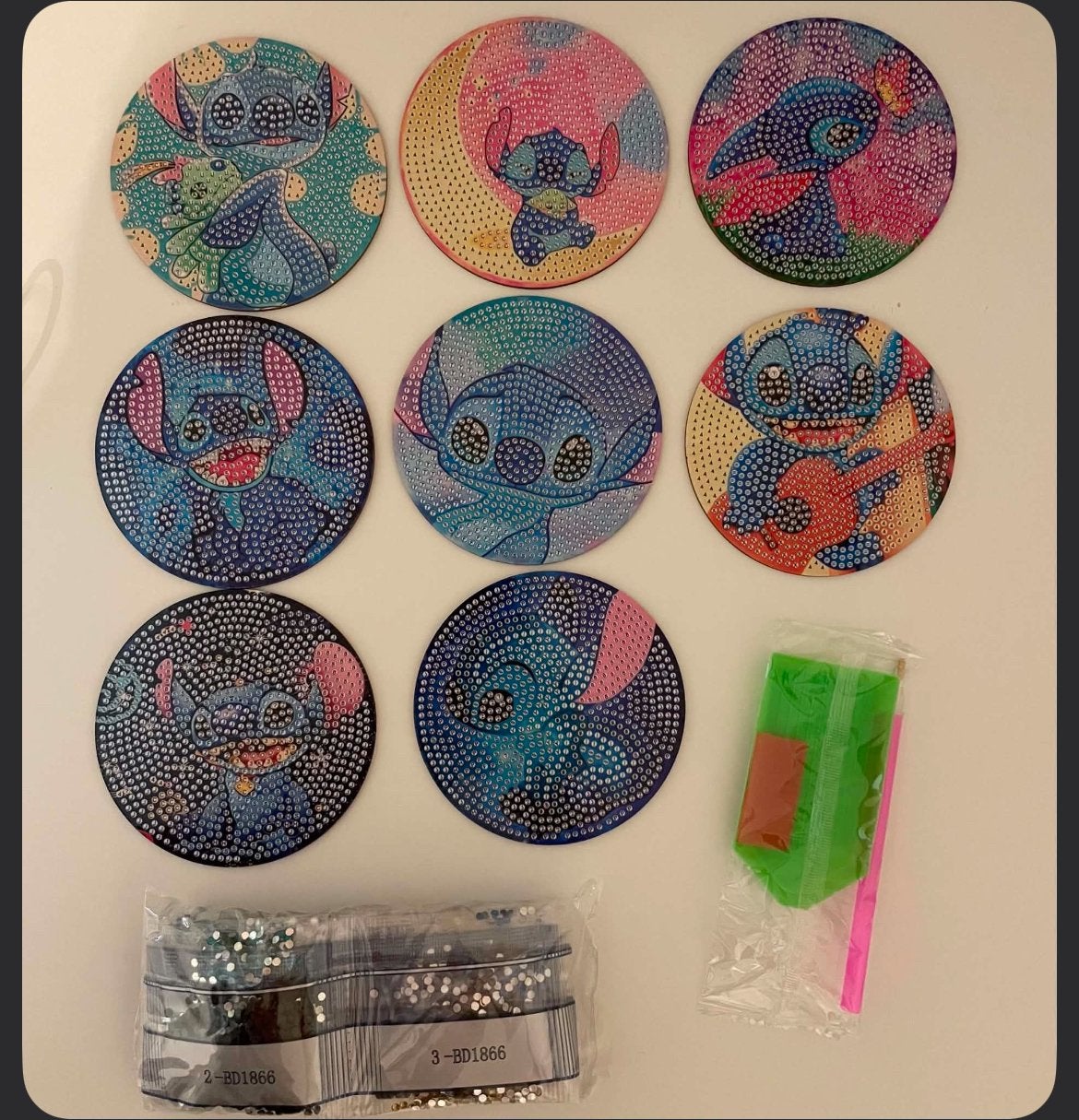 Diamond Painting Stitch onderzetters vol rond Nieuw, Ophalen of Verzenden, Nieuw, Knutselwerk