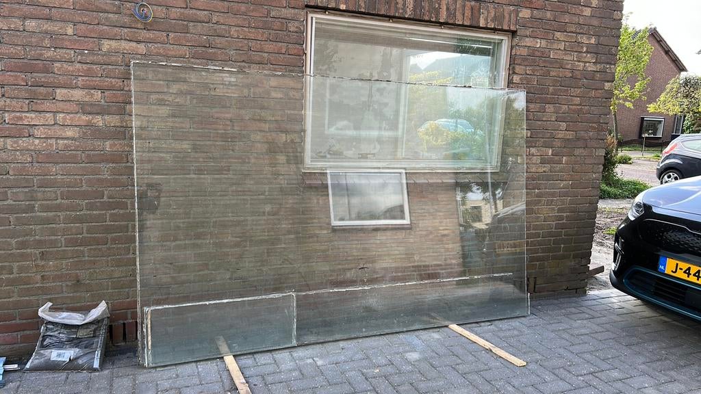 Enkel glas ruit / voorzetraam, Ophalen, Gevelraam of Ruit, Gebruikt, 160 cm of meer