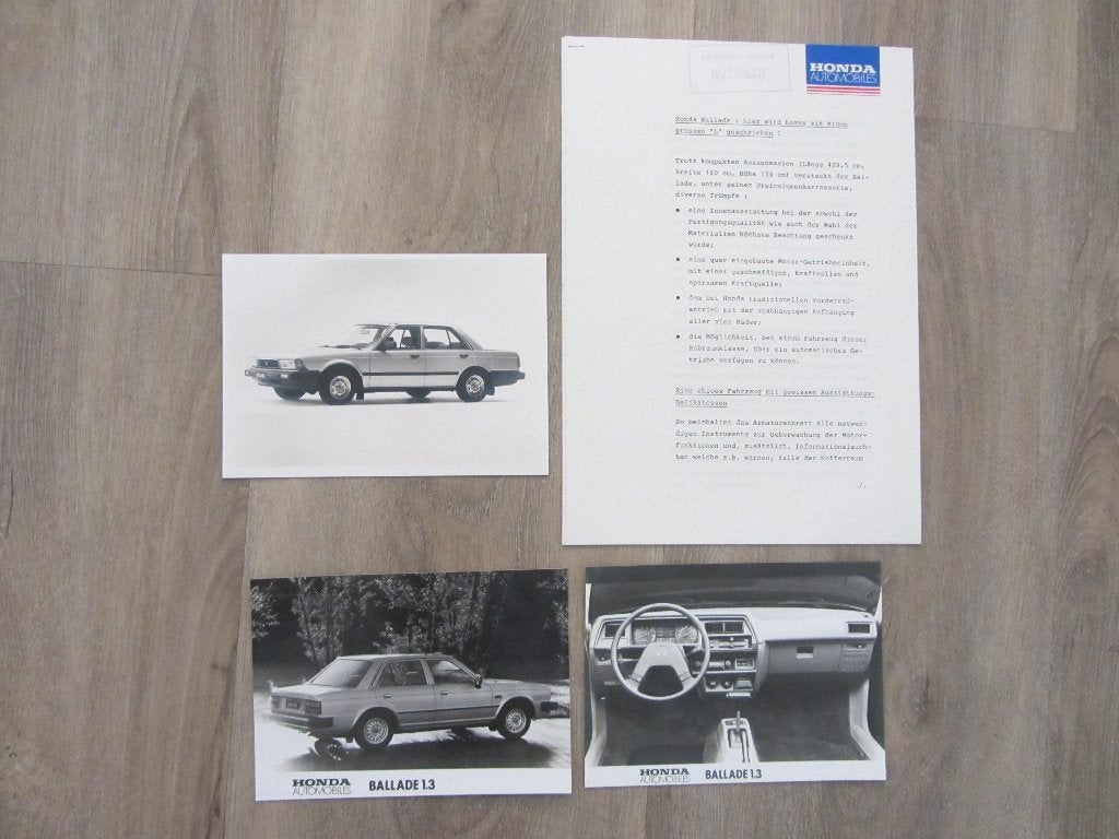 Honda Ballade Persbericht 1982, Honda, Ophalen of Verzenden, Zo goed als nieuw, Honda