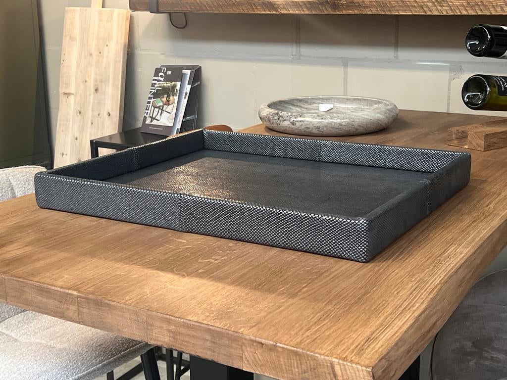 Dienblad van Italiaans runderleer 50x60 cm, Huis en Inrichting, Woonaccessoires | Dienbladen, Verzenden, Nieuw, Rechthoekig, Overige materialen