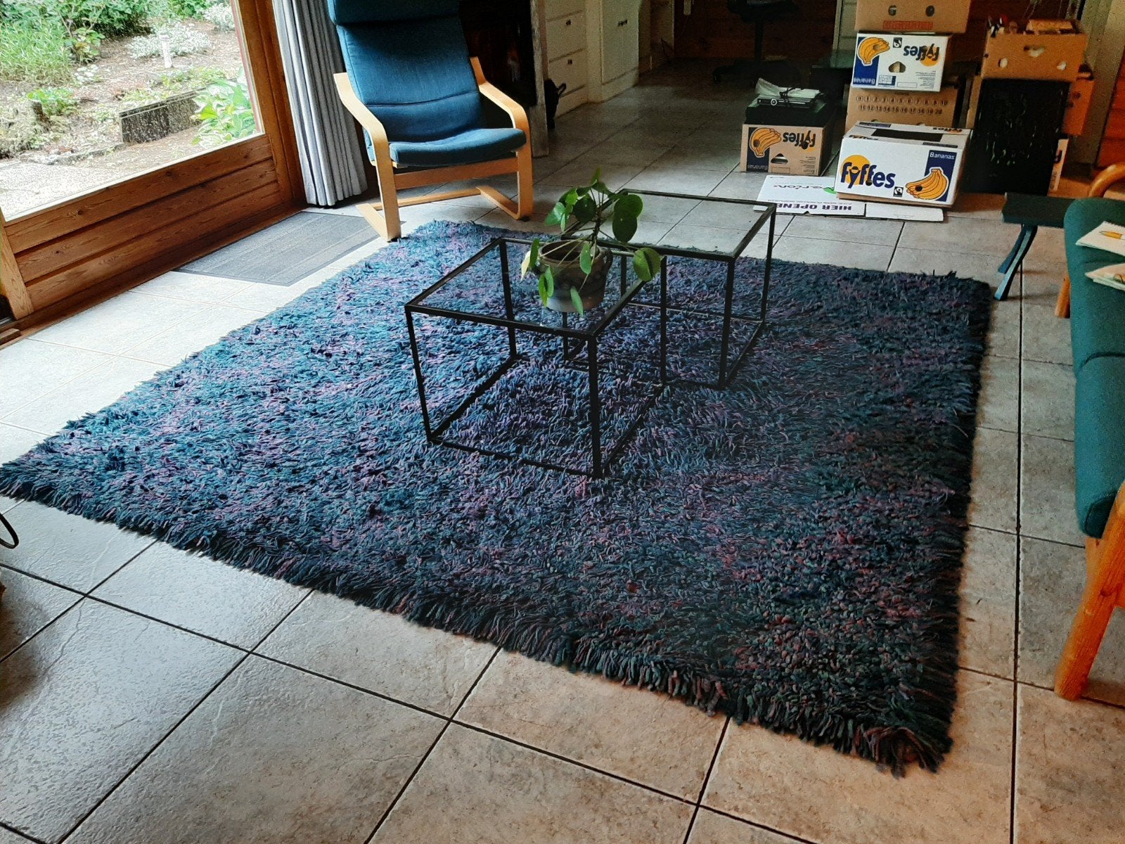 Hoogpolig wollen kleed 220x220 cm, Ophalen, Gebruikt, Vierkant, 200 cm of meer