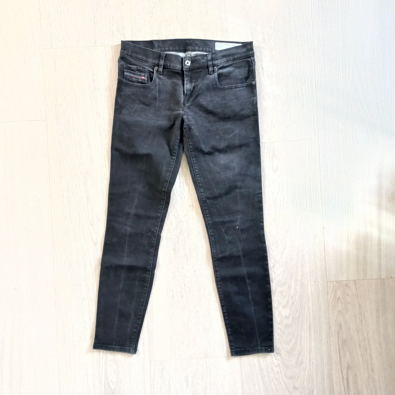 Diesel Grupee  Slimfit Low Waist Damesjeans Zwart W30 L34, Zwart, Ophalen of Verzenden, Zo goed als nieuw, Diesel