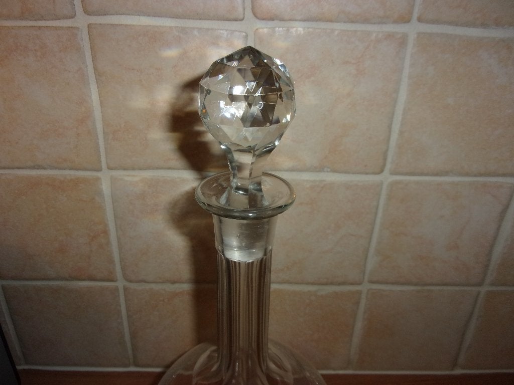 Oude glazen karaf vaas kristal glas romertje glaasje, Ophalen of Verzenden