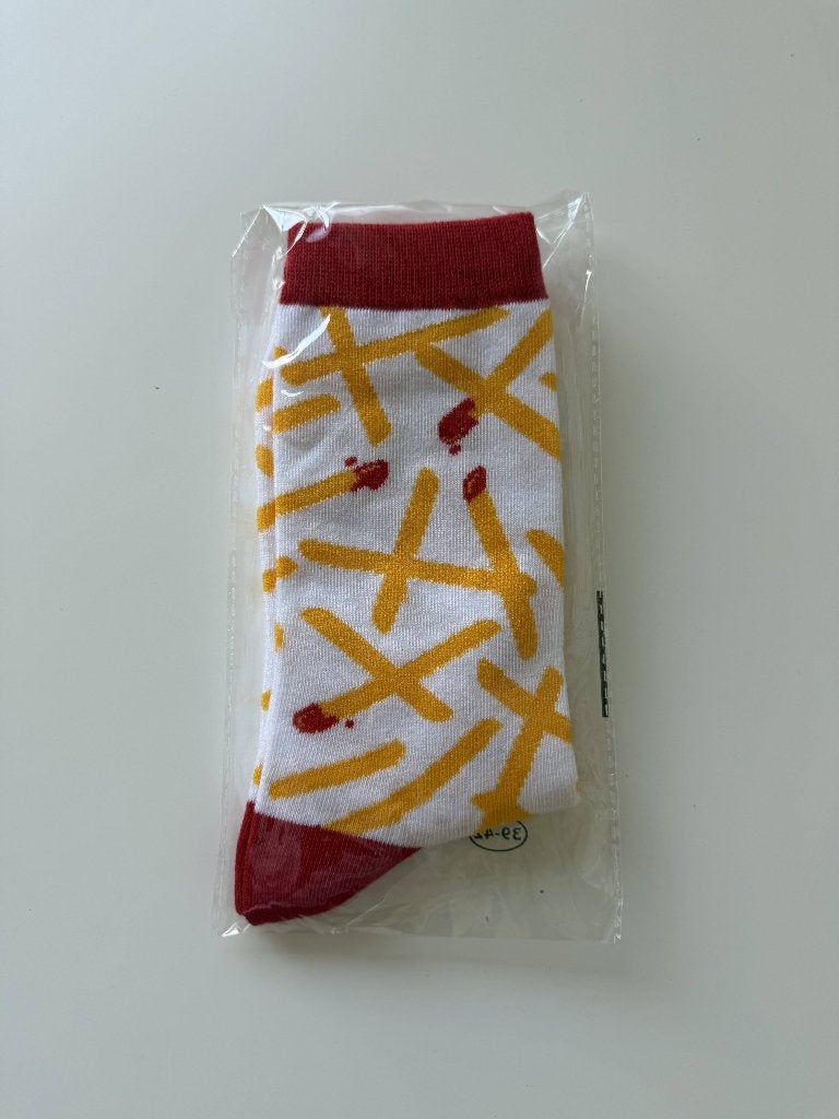 McDonald’s friet / patat sokken maat 39-42, Sokken en Kniesokken, Verzenden, Wit, Nieuw