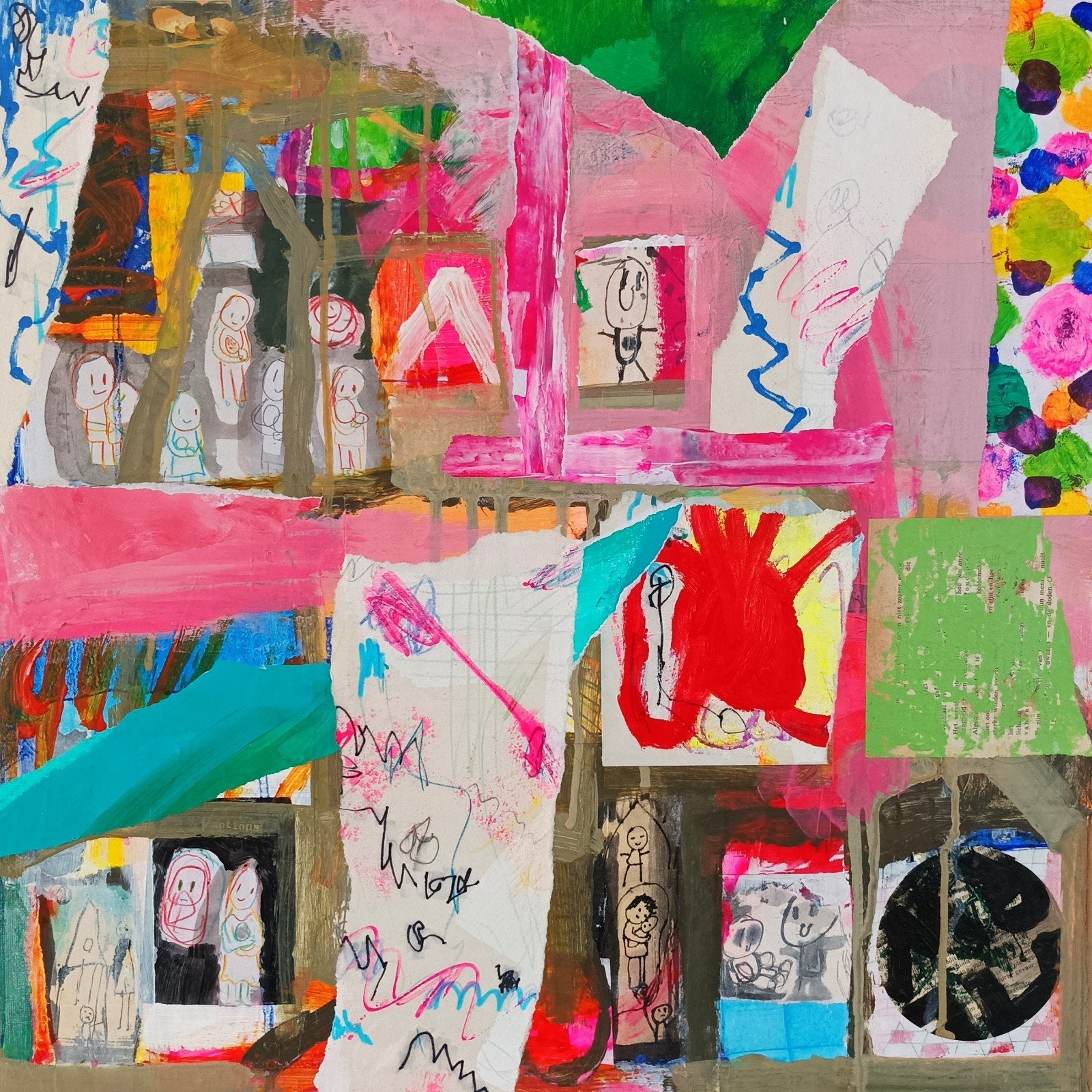 groot abstract schilderij, Ophalen of Verzenden