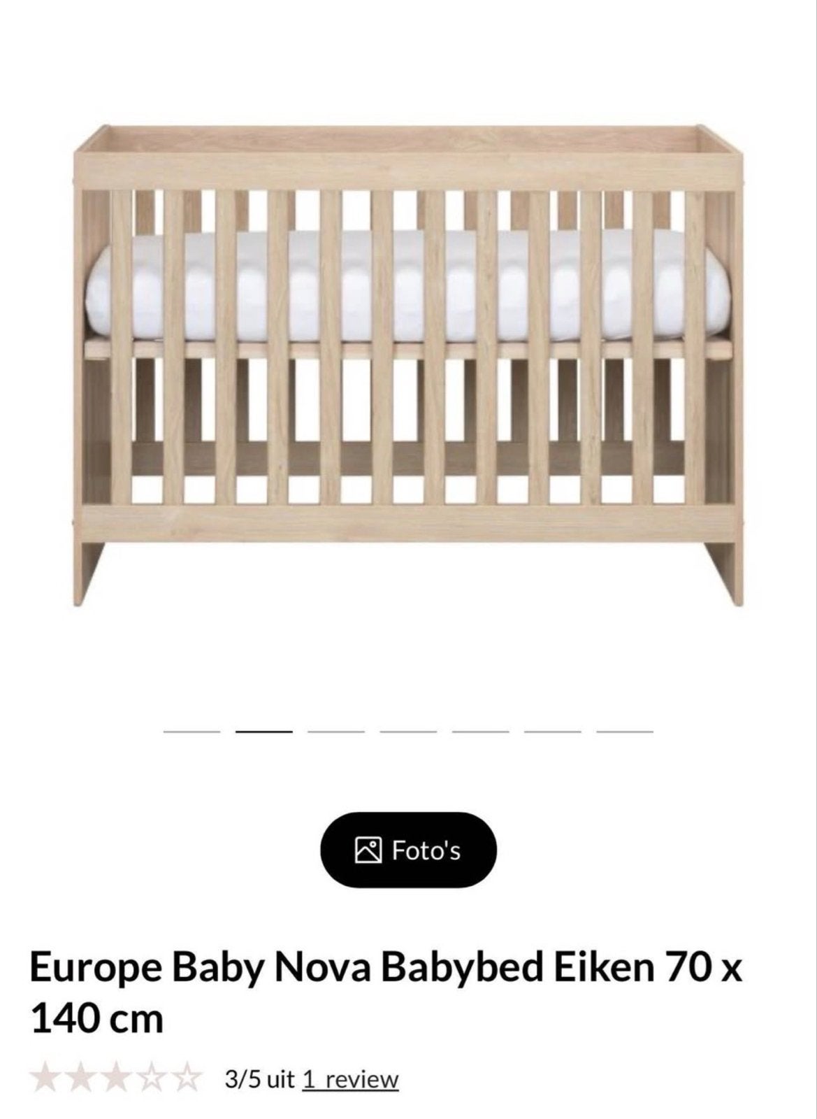 Europe Baby Nova Babybed+ IKEA Matras Nieuw & Nooit Gebruikt, Ophalen, Nieuw, Ledikant