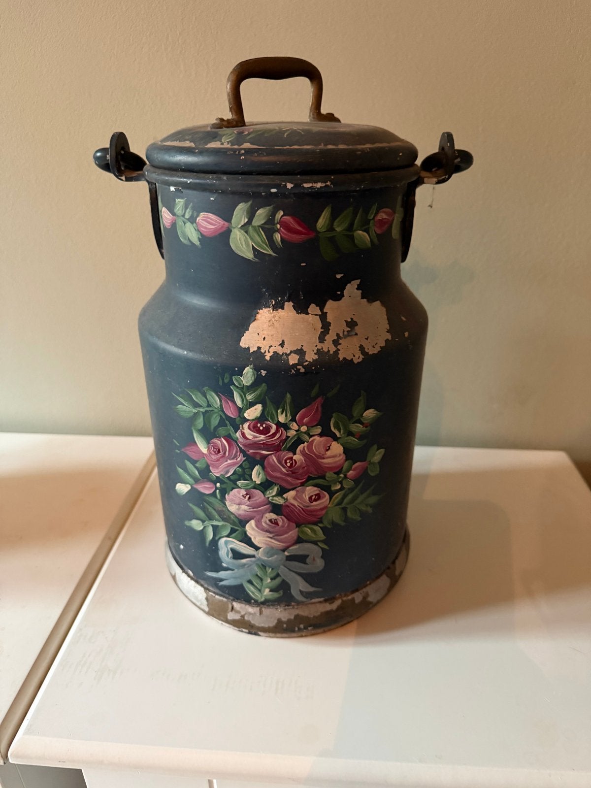 Melkbus met Handgeschilderde Rozen - 30 x 18 cm, Ophalen