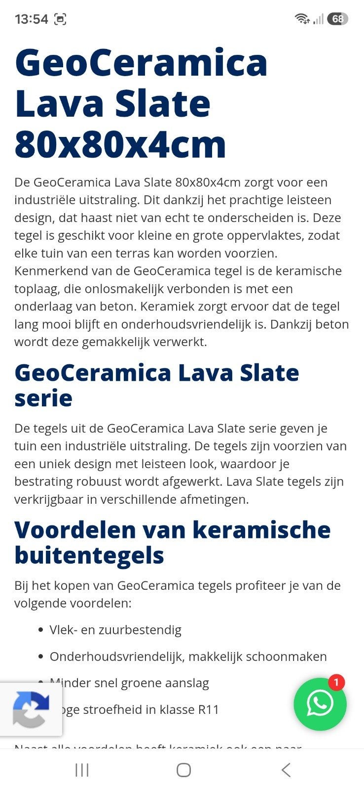 3 Nieuwe Geoceramica Lava Slate tuintegels 80x80, Ophalen, Keramiek, Nieuw, Minder dan 5 m²