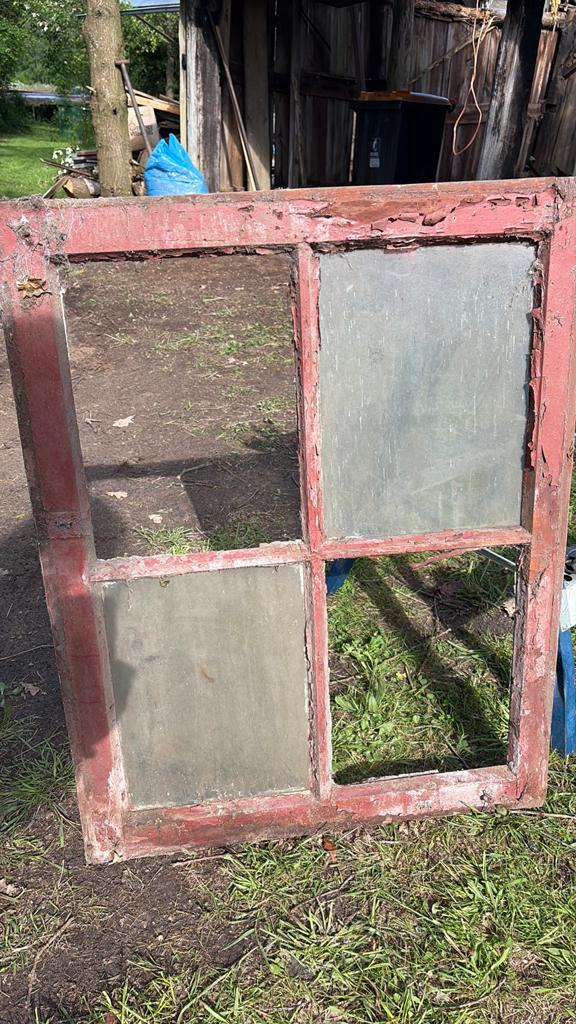 Antiek raam, Doe-het-zelf en Verbouw, Glas en Ramen, Ophalen, Gevelraam of Ruit, Gebruikt, Minder dan 80 cm