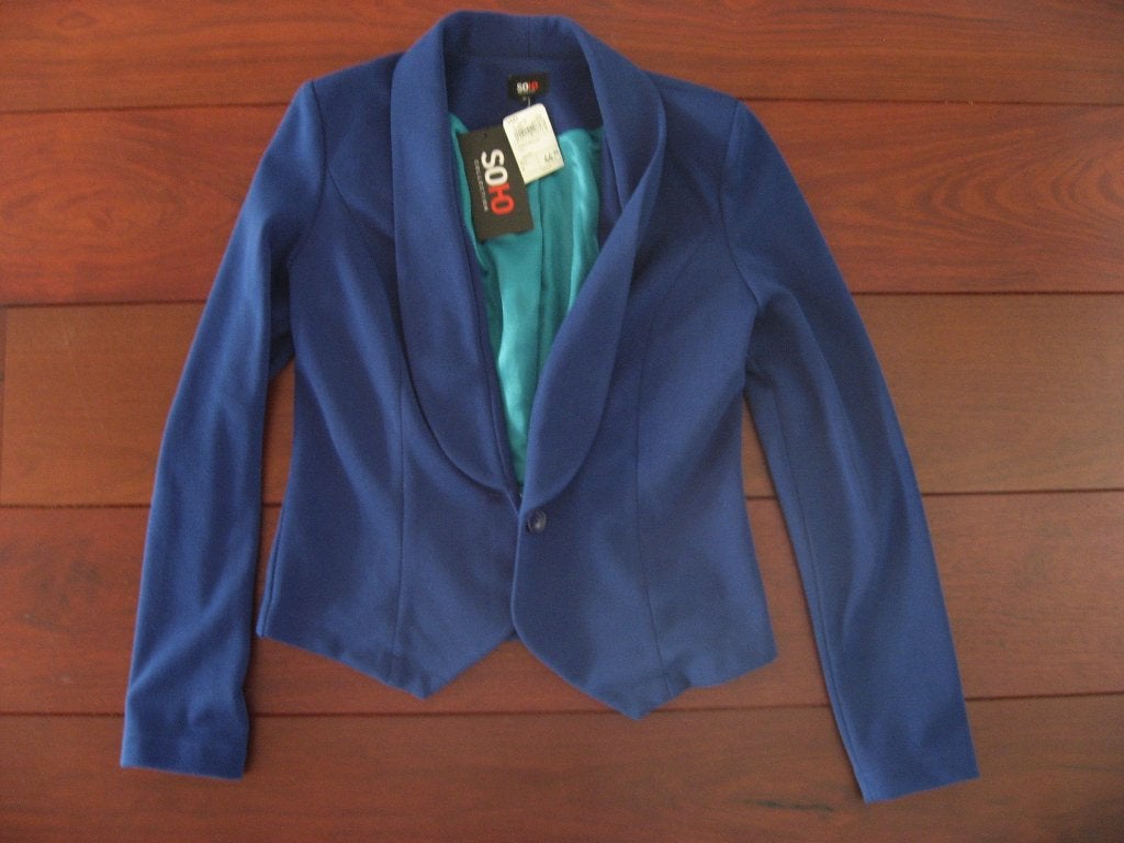 NIEUW blauw EN/OF rood stretch colbert / jasje SOHO, maat M, Maat 38/40 (M), Jasje, Verzenden, Blauw