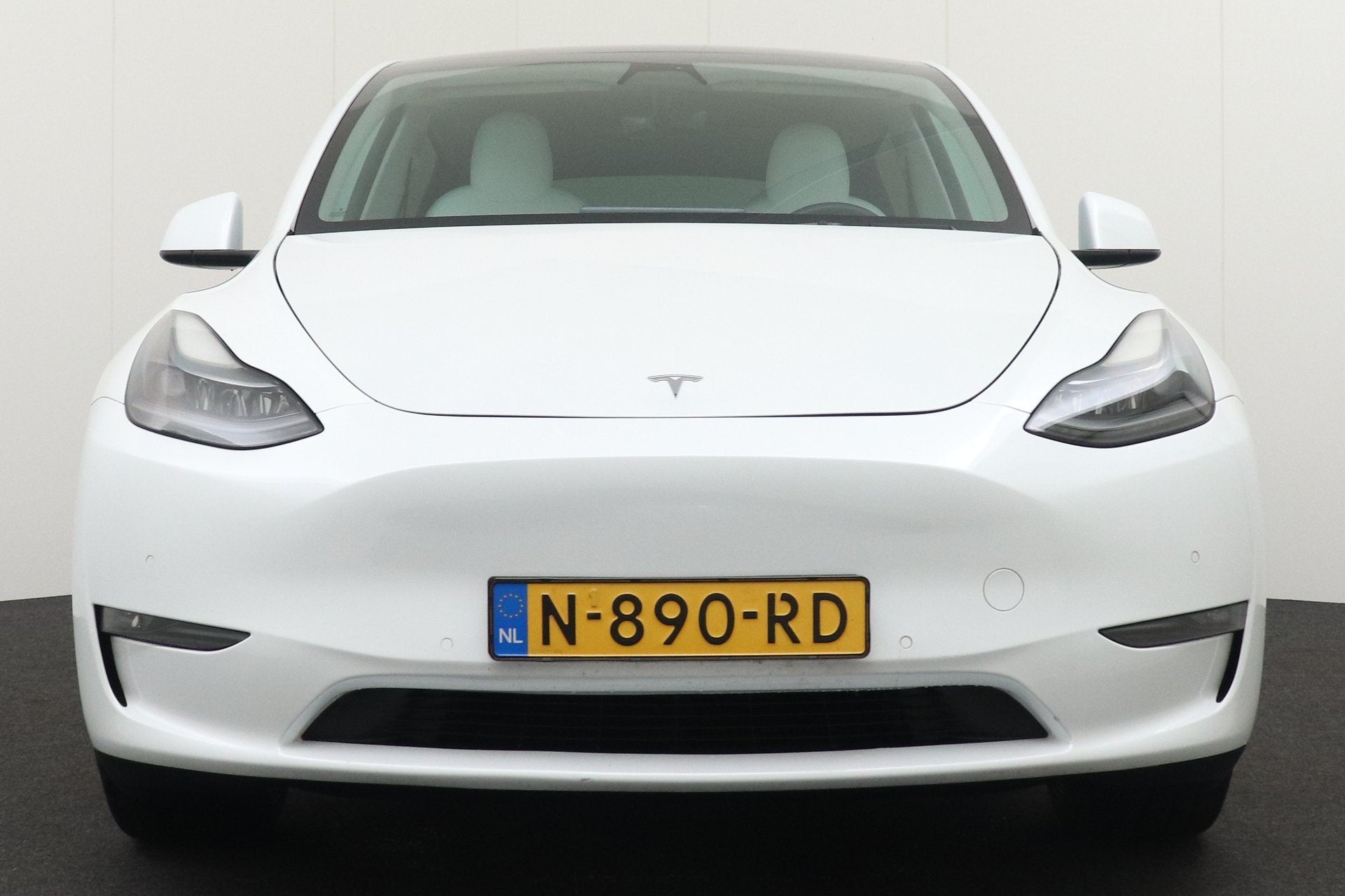 Tesla Model Y Long Range AWD 75 kWh FSD-Pack Pano-Dak 20" LM, Auto's, Automaat, Gebruikt, Wit, Origineel Nederlands