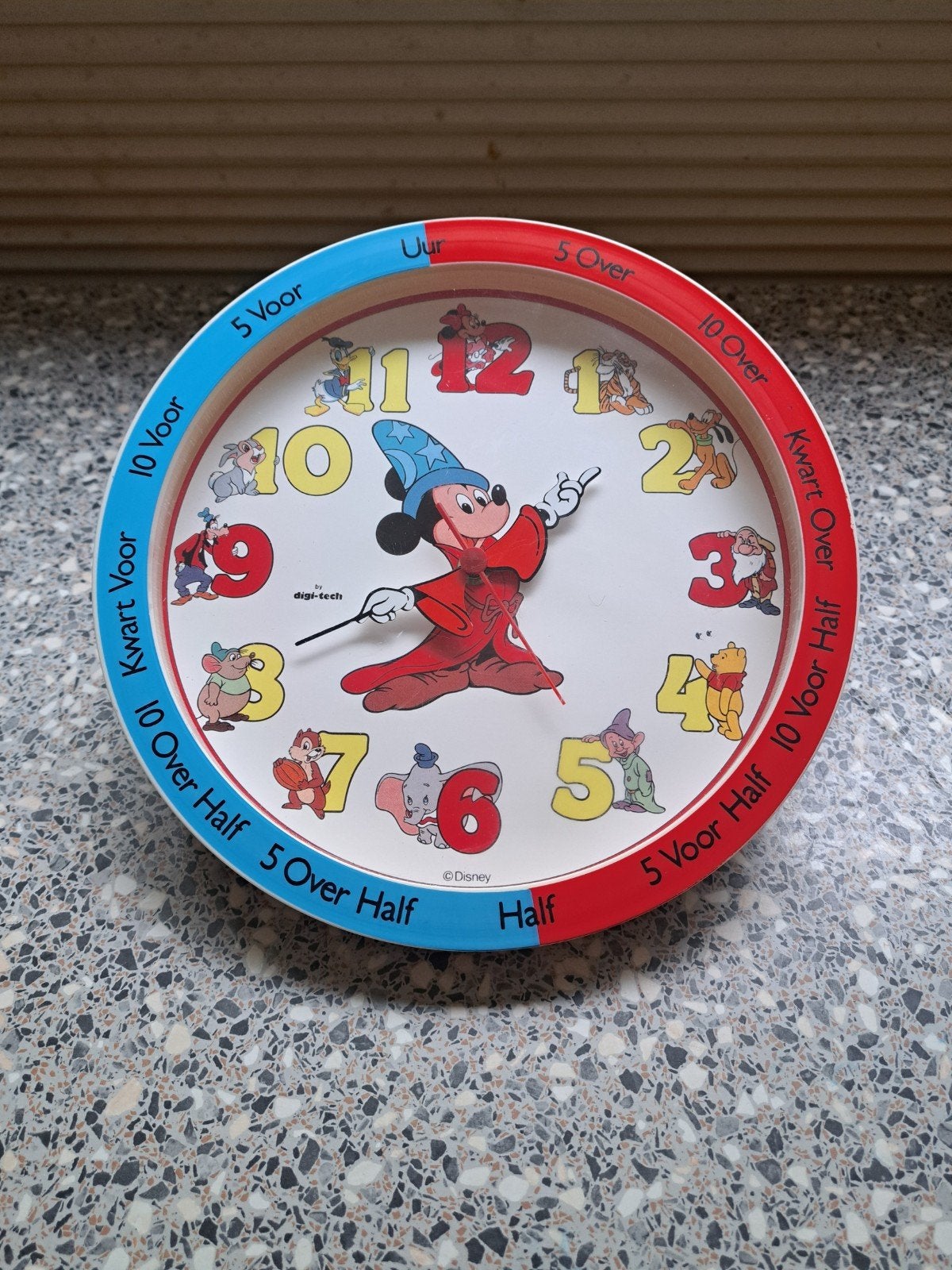 Disney klok, Mickey Mouse, leren klok kijken, Ophalen of Verzenden, Mickey Mouse, Gebruikt